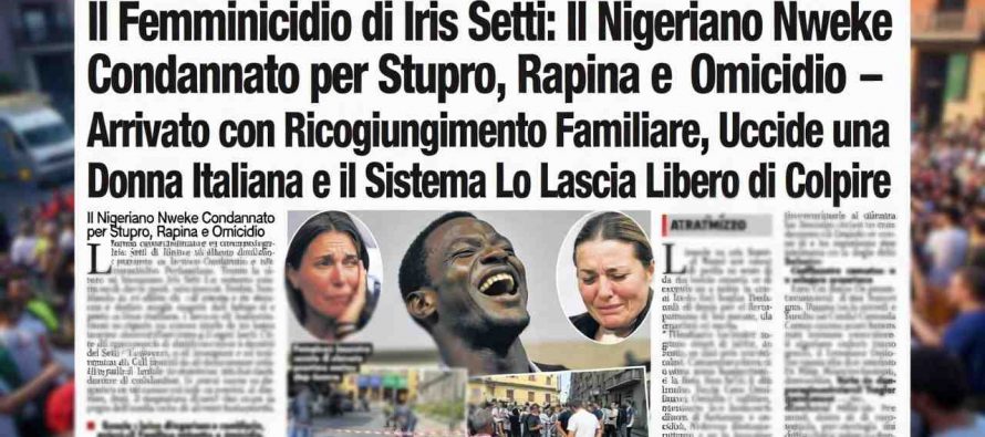 Stupra e uccide donna italiana: arrivato con ricongiungimento familiare