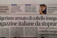 Nigeriano armato di coltello insegue ragazzine italiane da stuprare