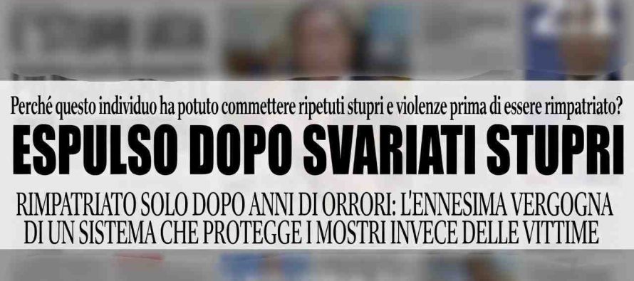 Africano espulso solo dopo anni di sviariate condanne per stupro