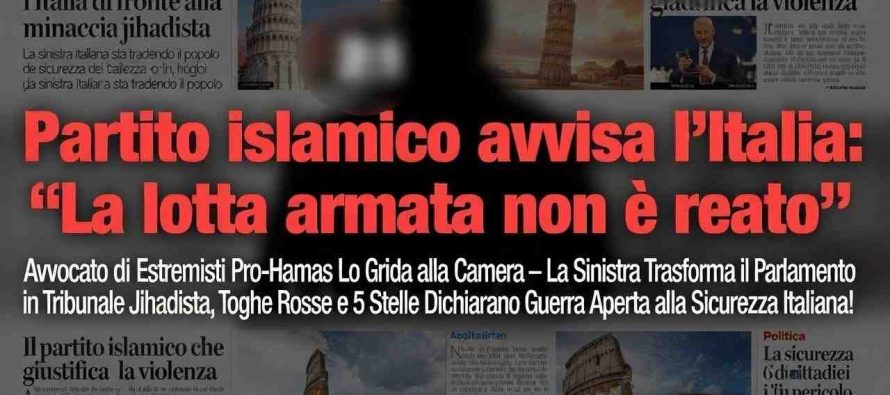 Partito islamico avvisa l’Italia: “La lotta armata non è reato”