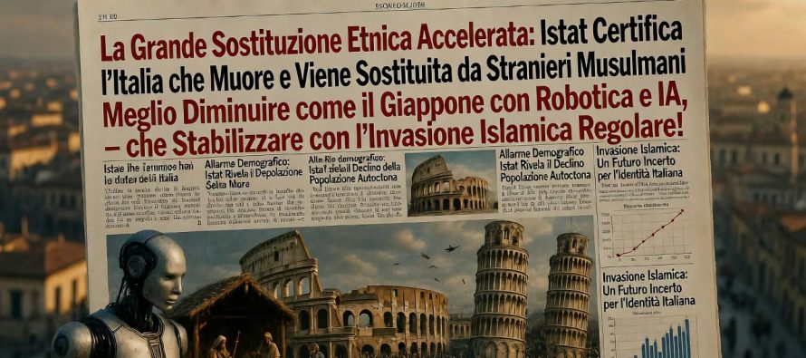 La Grande Sostituzione Etnica: Istat Certifica l’Italia che Muore e Viene Sostituita da Stranieri Musulmani – Meglio Diminuire come il Giappone