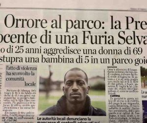 Africano strappa bimba di 5 anni da braccia nonna e la stupra