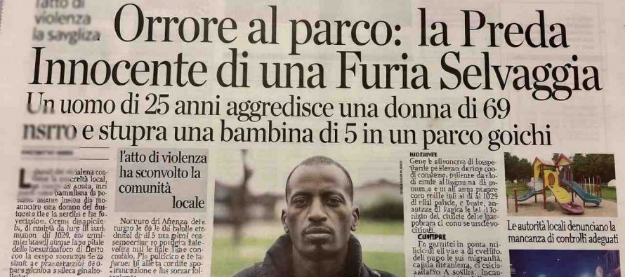 Africano strappa bimba di 5 anni da braccia nonna e la stupra