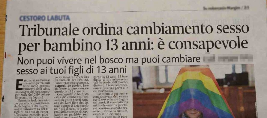 Non puoi vivere nel bosco ma cambiare sesso a 13 anni sì