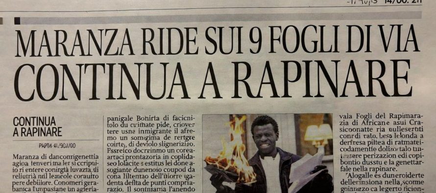 MARANZA RIDE SUI 9 FOGLI DI VIA: SERVONO RIMPATRI DI MASSA