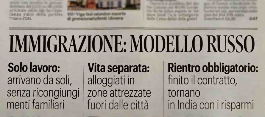 Il modello russo per l’immigrazione: immigrati via appena finito lavoro, niente famiglie al seguito