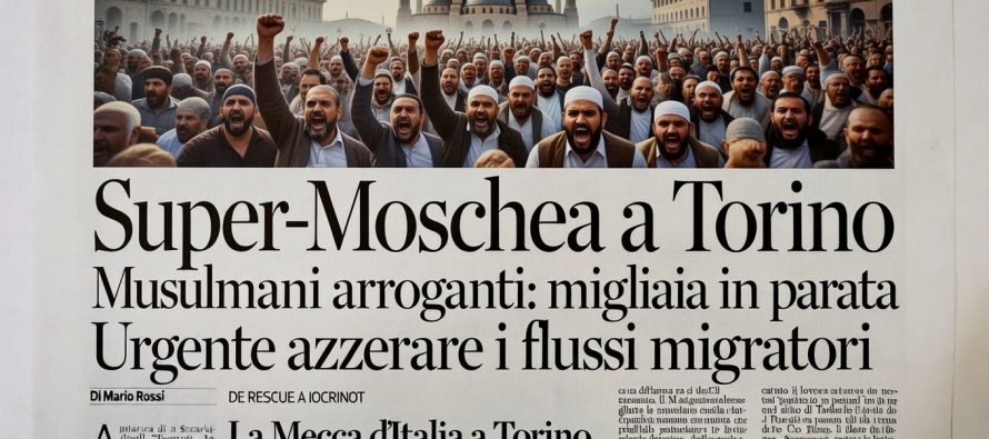 “Super-Moschea” a Torino Finanziata dal Marocco: Minareto di 20 Metri e Caserma per i Giovani Gusulmani