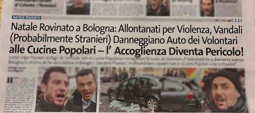 Bolognesi portano cibo di Natale agli immigrati: auto distrutte