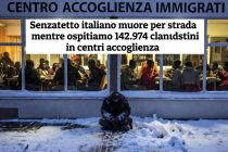 Senzatetto italiano muore per strada a Natale mentre ospitiamo 142.974 clandestini in centri accoglienza