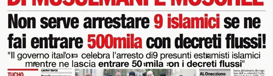 Meloni, non serve arrestare 9 islamici se ne fai entrare 500mila con decreti flussi