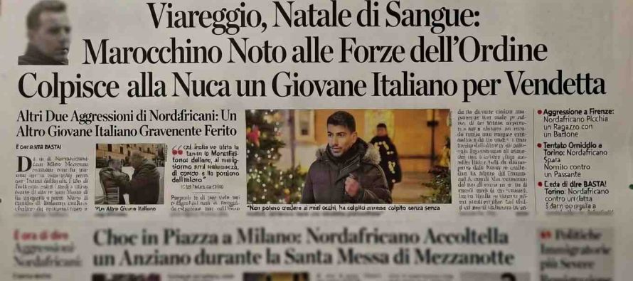 Nordafricano gli spacca la testa perché difende due donne che lui voleva stuprare