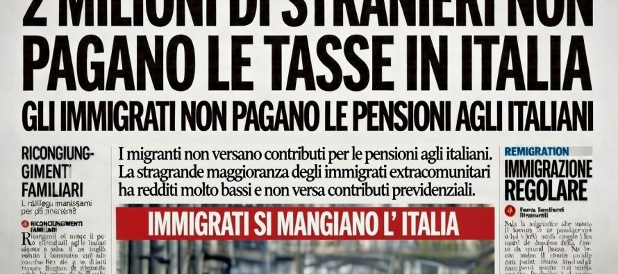 Risorse: 2 milioni di immigrati non pagano le tasse perché troppo ‘poveri’