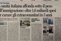 Italia: 1,6 miliardi spesi per curare gli extracomunitari a casa nostra