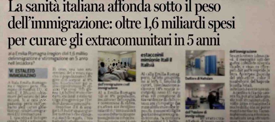 Italia: 1,6 miliardi spesi per curare gli extracomunitari a casa nostra