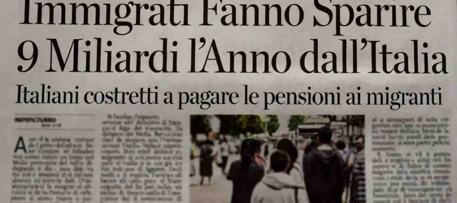 Immigrati fanno sparire 9 miliardi l’anno dall’Italia