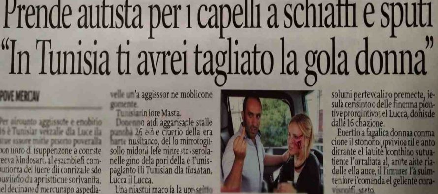 Presa per i capelli a schiaffi e sputi: “In Tunisia ti avrei tagliato la gola donna”