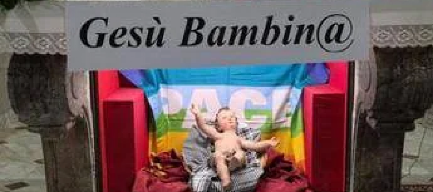 Il prete dei barconi cambia sesso a Gesù Bambino
