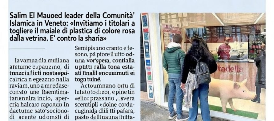 Islamici contro il maiale esposto in vetrina: è offensivo