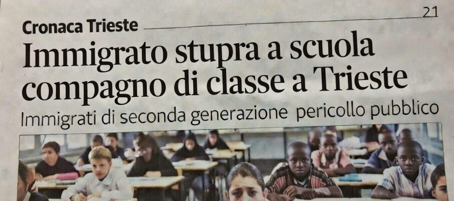 Adolescente straniero stupra compagno di classe in scuola Trieste