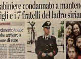 Carabiniere condannato a mantenere i 5 figli e i 7 fratelli del ladro siriano