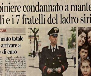 Carabiniere condannato a mantenere i 5 figli e i 7 fratelli del ladro siriano
