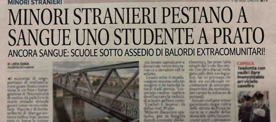 MINORI STRANIERI PESTANO A SANGUE UNO STUDENTE A PRATO