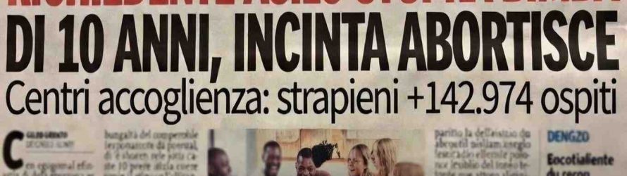 Bambina di 10 anni stuprata e messa incinta da migrante in centro accoglienza
