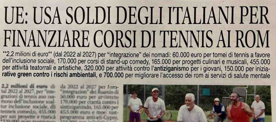 UE: 2,2 milioni di euro per corsi di tennis e cucina ai rom