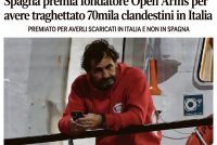 Spagna premia fondatore Open Arms per avere traghettato 70mila clandestini in Italia