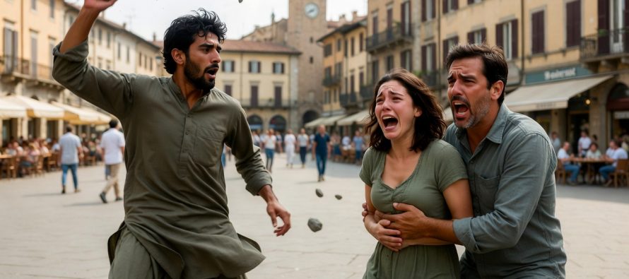 Orrore a Como: islamico lancia pietre coppietta in centro, lei terrorizzata in lacrime
