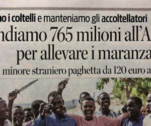 Paghetta da 120 euro al giorno ai maranza sbarcati in Italia