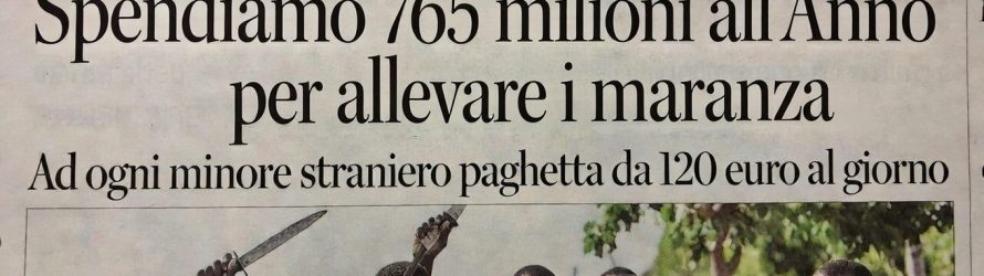 Paghetta da 120 euro al giorno ai maranza sbarcati in Italia
