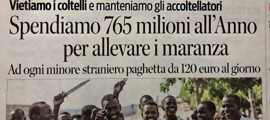 Paghetta da 120 euro al giorno ai maranza sbarcati in Italia