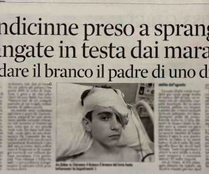 Quindicenne preso a sprangate in testa dai maranza guidati dal padre di uno di loro