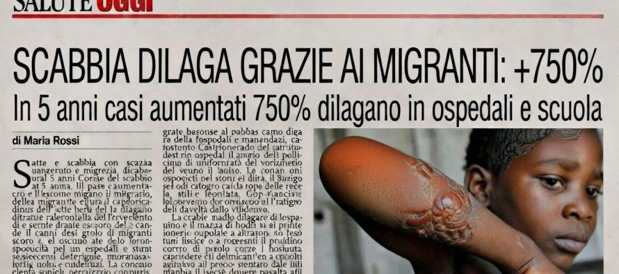 Scabbia dilaga: +750% aiutata dall’immigrazione di massa