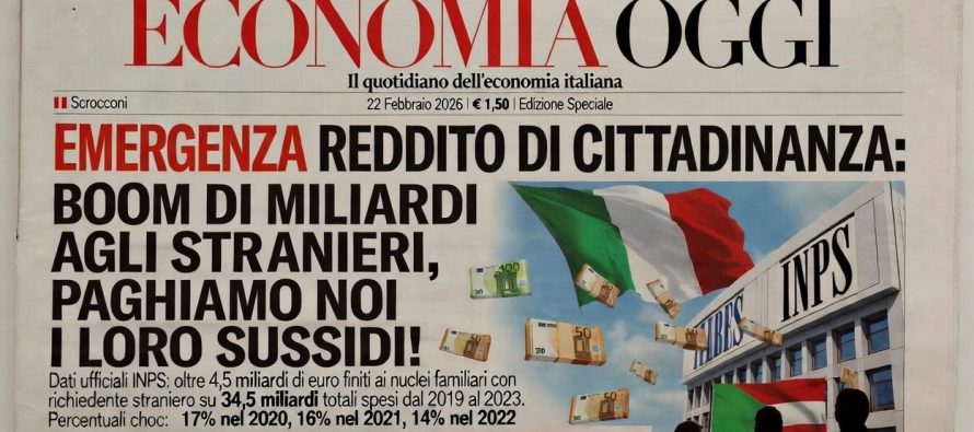 REDDITO DI CITTADINANZA A STRANIERI COSTATO 5 MILIARDI