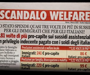 LO STATO SPENDE TRE VOLTE DI PIÙ IN SUSSIDI PER GLI IMMIGRATI CHE PER GLI ITALIANI