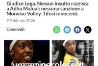 “Offese razziste”, la pallavolista nera se le era inventate e ha offeso l’Italia