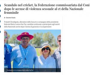 Cricket, Federazione multietnica commissariata dal Coni dopo gli stupri