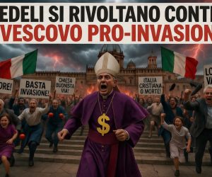 RIVOLTA FEDELI CONTRO VESCOVO PRO-INVASIONE: “Chiesa fa sempre più schifo”