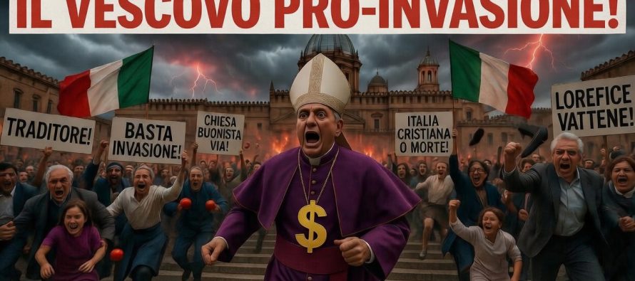 RIVOLTA FEDELI CONTRO VESCOVO PRO-INVASIONE: “Chiesa fa sempre più schifo”