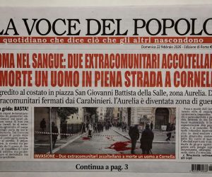 UCCISO PER STRADA A COLTELLATA DA BRANCO STRANIERI A ROMA