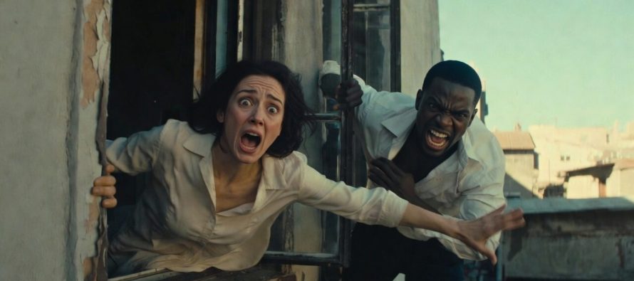 Donna in fuga da immigrato si getta dal balcone con la figlia