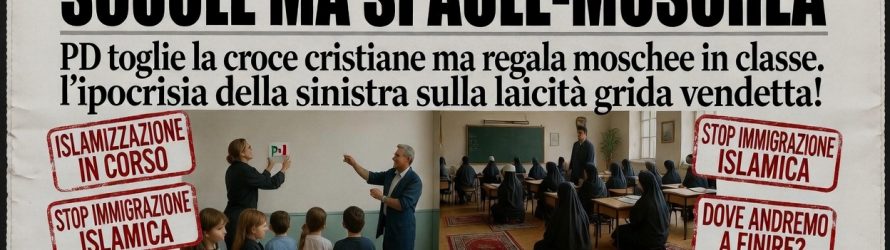 Aula-moschea, la sinistra difende il preside di Maometto: ‘giusto pregare Allah a scuola’