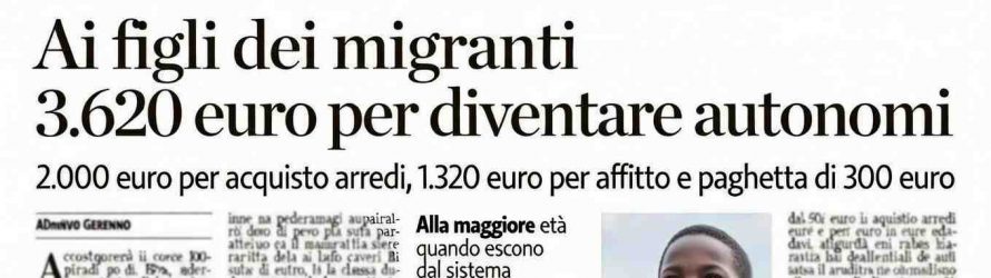 Ai figli dei migranti lo Stato regala 3.620 euro una tantum