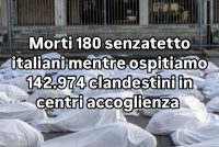 La strage dei senzatetto italiani: 180 morti mentre ospitiamo 142.974 clandestini in centri accoglienza