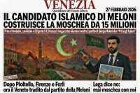 Meloni corteggia i voti islamici a Venezia e il suo candidato islamico progetta la grande moschea