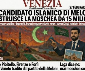 Meloni corteggia i voti islamici a Venezia e il suo candidato islamico progetta la grande moschea