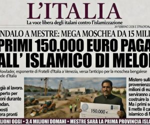Mega moschea a Venezia: i primi 150mila euro li ha versati il candidato di Meloni