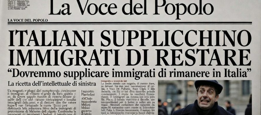 L’intellettuale di sinistra: “Italiani supplichino immigrati di rimanere”